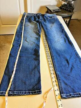 AXEL Bootcut Jeans Mens 34x32 Medium Wash Bootcut Denim Flap Pocket